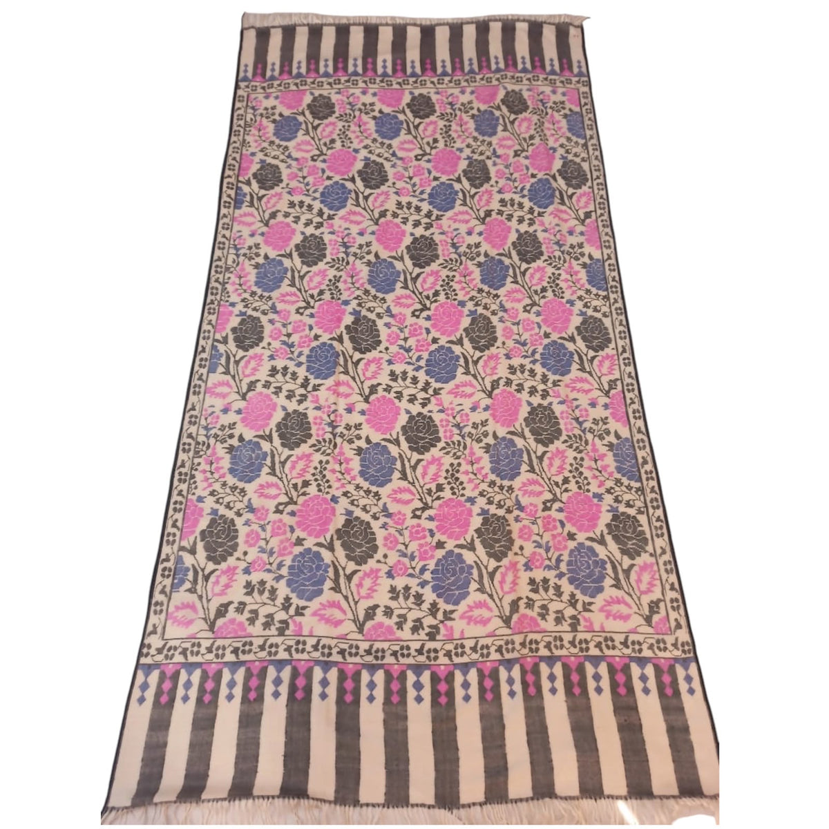Kashmiri Handmade Kani Jamawar Shawl – Traditional Floral Design