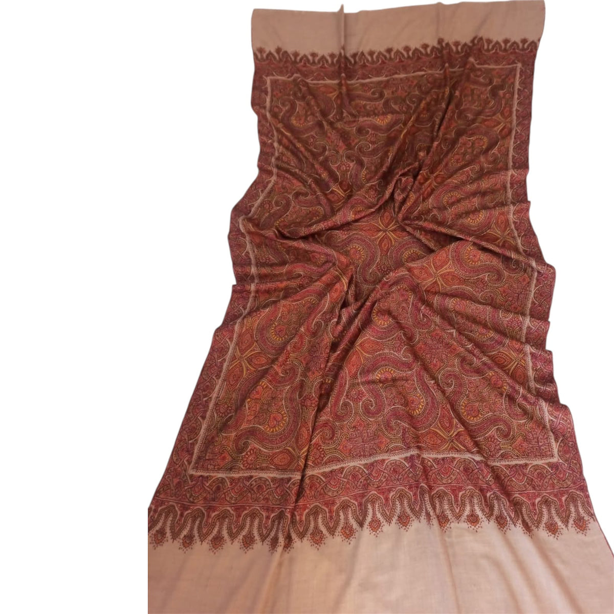 Handmade Kashmiri Pashmina Jamawar Shawl – Traditional Sozni Embroidery