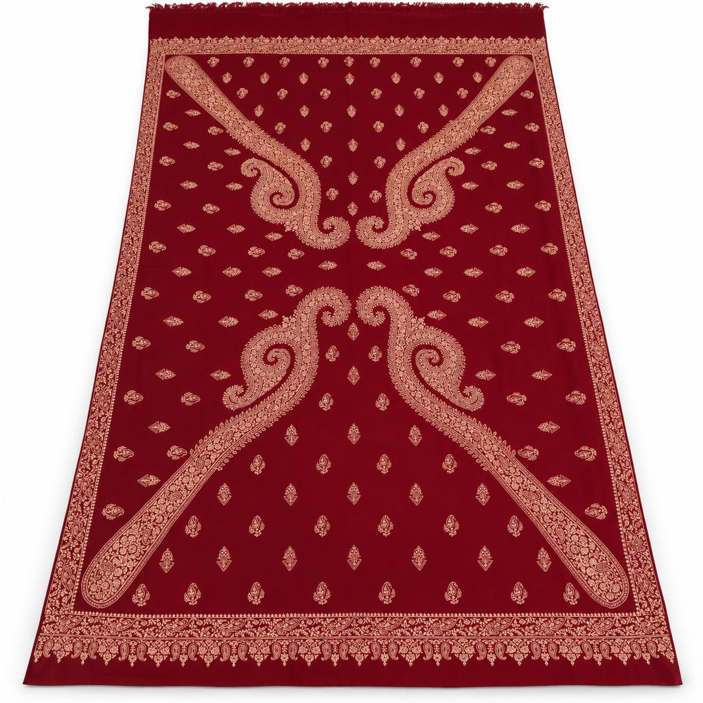 Kashmiri Pashmina Jamawar Shawl – Handmade Sozni Embroidery