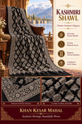 Black Pashmina Jamawar Shawl – Handmade Sozni Embroidery